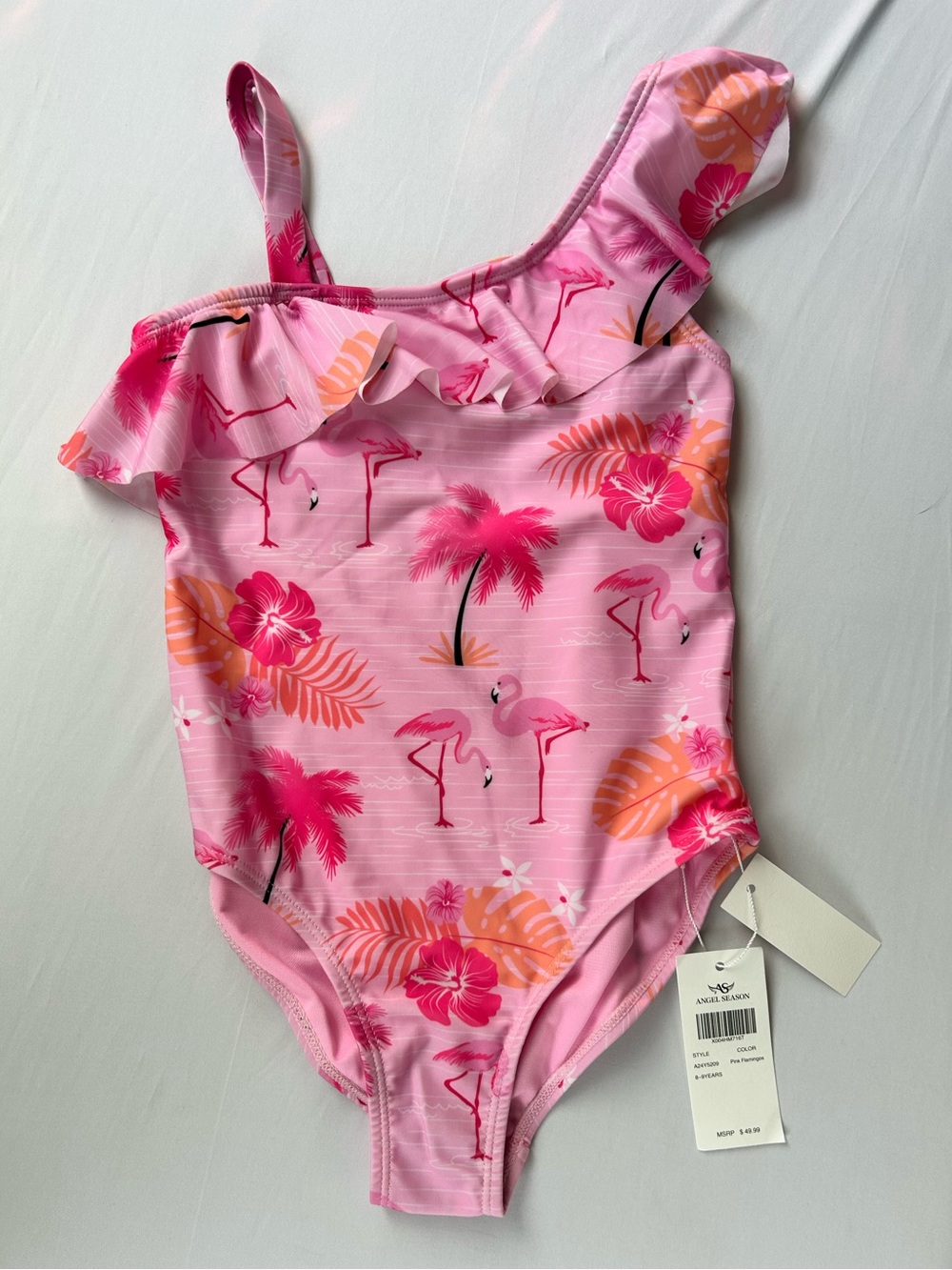 Pink Flamingo One-Piece Swim for Kids
